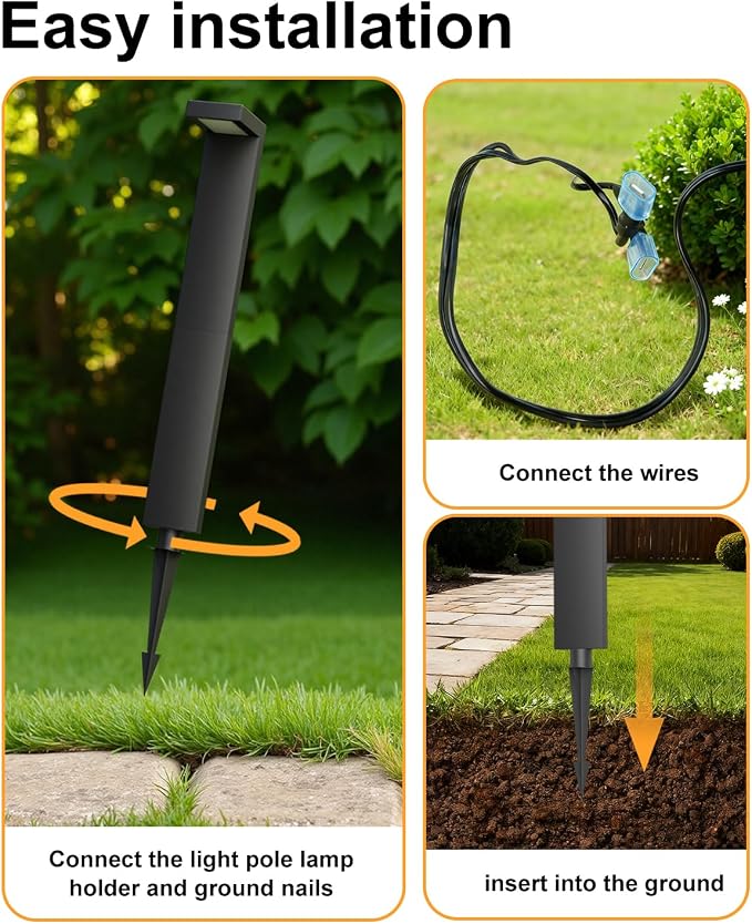 Low Voltage Landscape Lights, 2 Pack Outdoor LED Pathway Light, Wired Path - Image 6