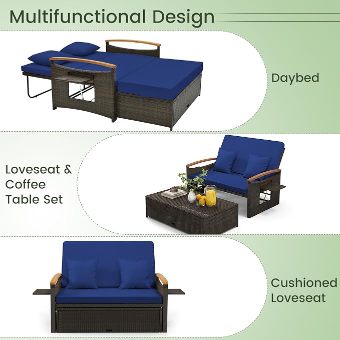 Tangkula Patio Rattan Daybed - Image 6