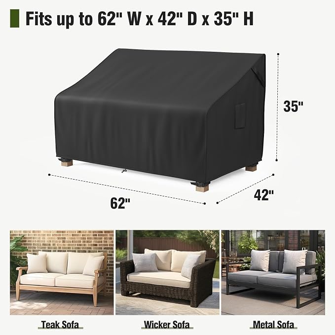 MR.COVER 2-Seater Patio Loveseat Cover, Patio Furniture Covers Waterproof - Image 2