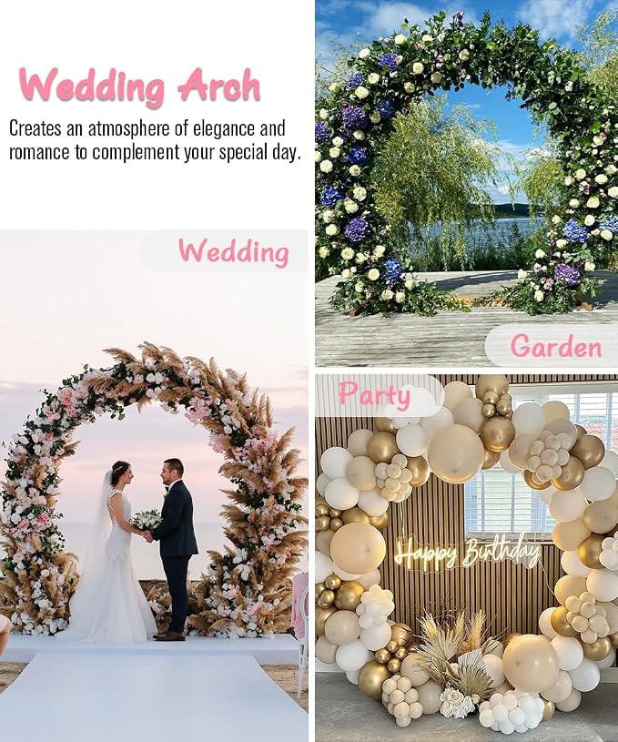 Queension Metal Arch Backdrop Stand 8Ft Wide 7Ft High, Wedding Arch Frame - Image 6