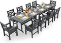 HDPE Dining Table Set for 10, 12-Piece Outdoor Table and Chairs Include 10 by Unknown