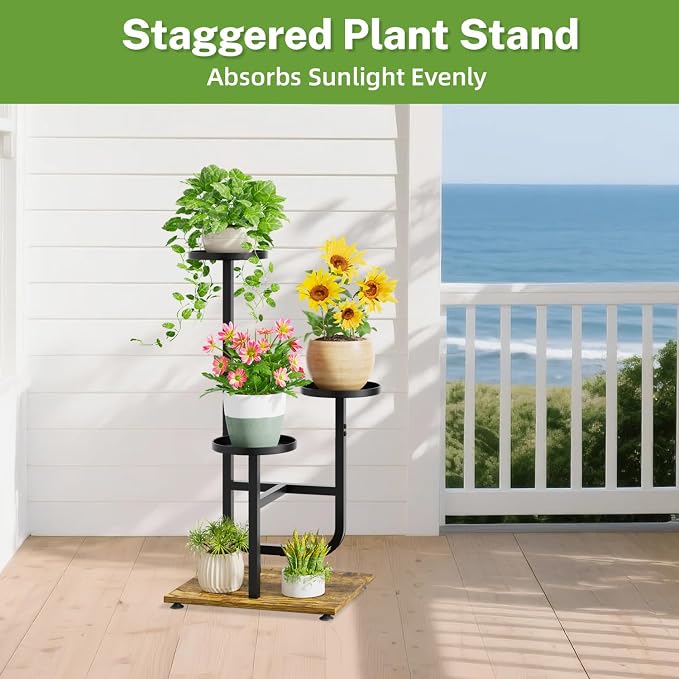 iDavosic.ly 3 Tier Plant Stand Indoor, Corner Tiered Multiple Flower Holder - Image 7