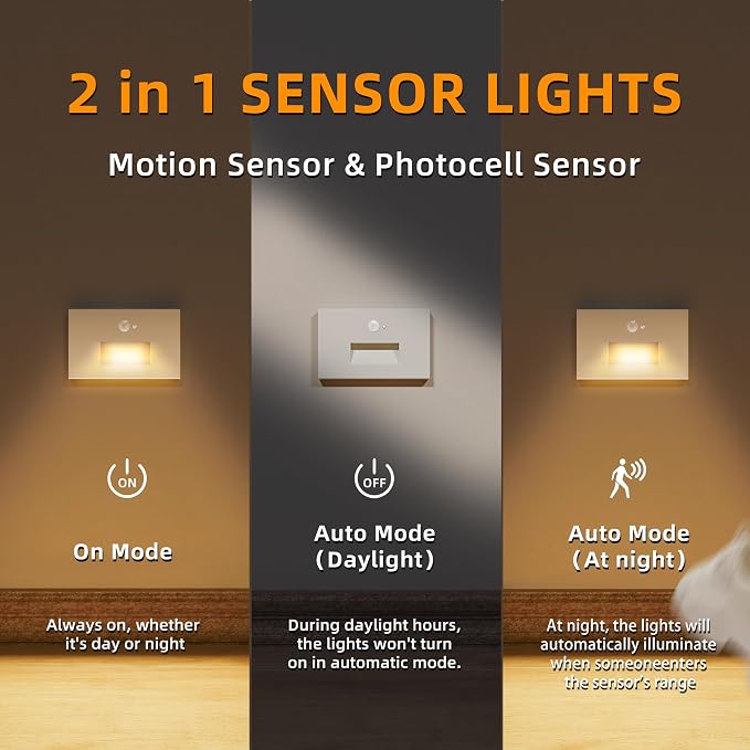 8 Pack Motion Sensor Stair Lights Indoor Outdoor, Dimmable Motion Activated - Image 4