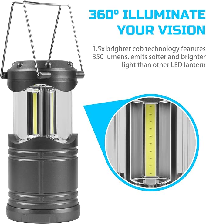 Lichamp LED Camping Lantern, 4 Pack Battery Powered Flashlight - Image 5