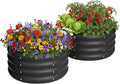 2-Pack 2x1ft Galvanized Raised Garden Bed, Outdoor Planter Bed, Metal Planter by Besebay