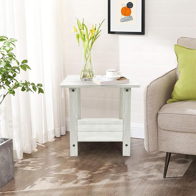 Melucivi Weather Resistant Outdoor Side Table, Double Small Adirondack Side - Image 2