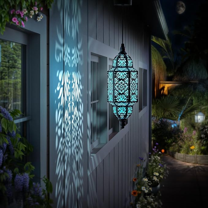 Twinkya 2 Pack Hanging Solar Lights Outdoor Garden Decorative Solar Lantern - Image 6