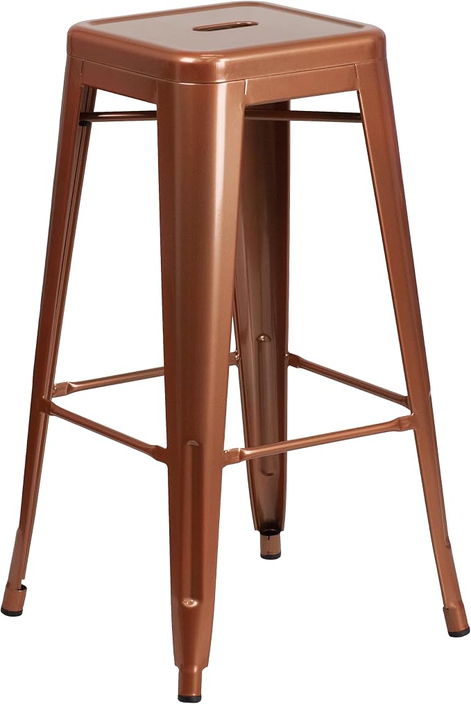Flash Furniture Kai Commercial Grade 4 Pack 30" High Backless Copper - Image 7