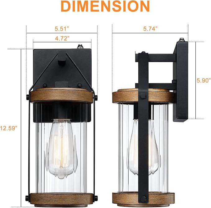 LONEDRUID Dusk to Dawn Sensor Outdoor Wall Sconce Lighting Anti-Rust Exterior - Image 6