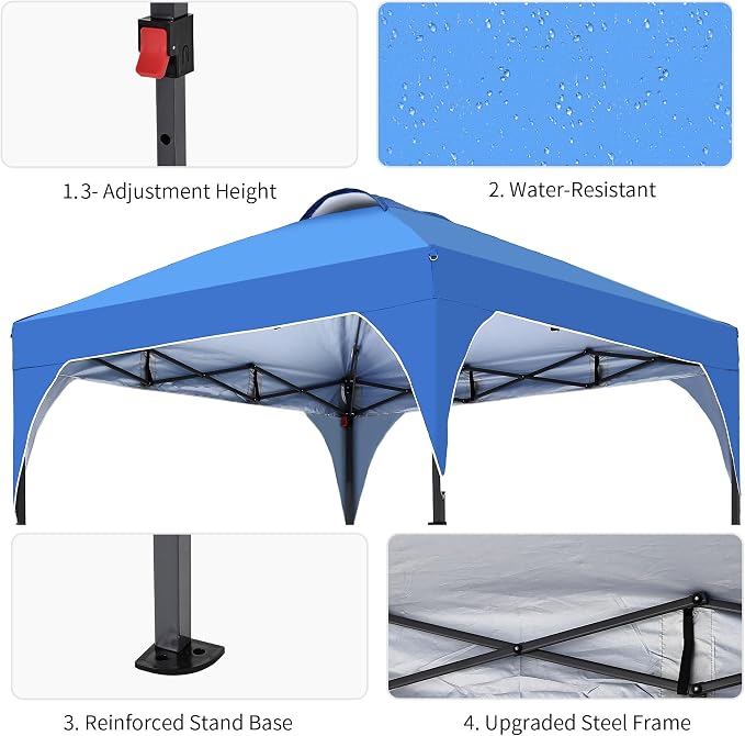 GDY 8x8 Pop Up Canopy Tent, Easy-Setup Gazebo, Outdoor Canopy - Image 4