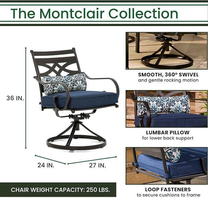 Hanover Montclair 11-Piece Outdoor Dining Set, All-Weather Outdoor Patio Dining - Image 5