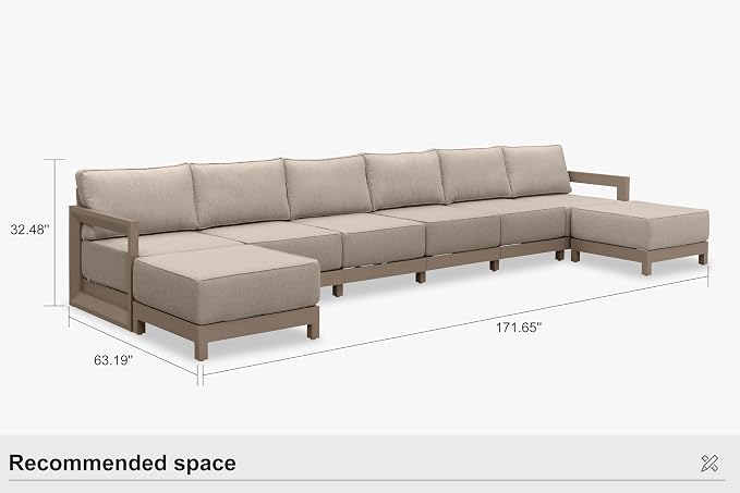 PURPLE LEAF Patio Furniture Set U-shaped Outdoor Couch - Image 9