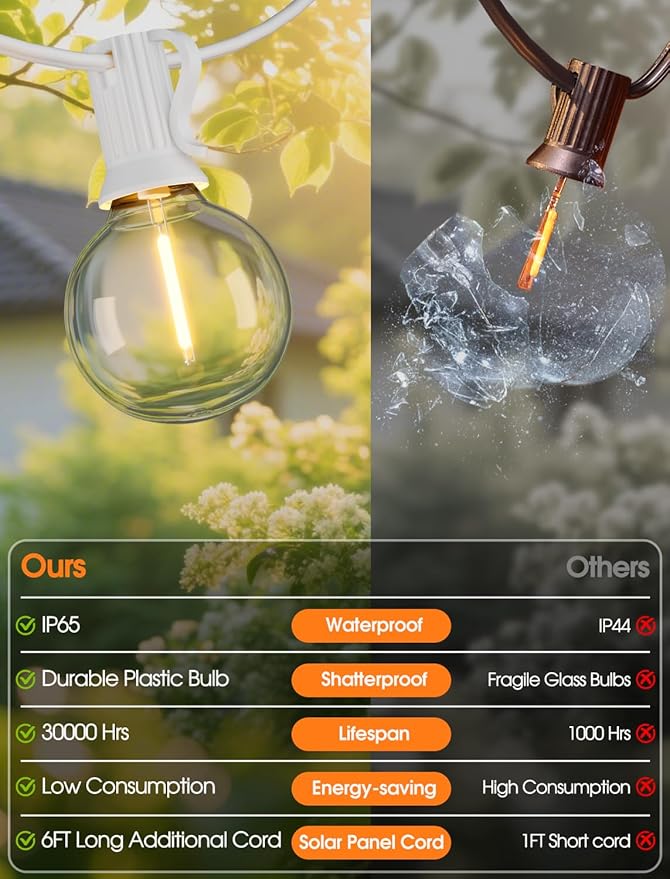 50FT Solar String Lights Outdoor - Image 3