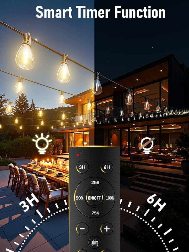 luckystyle 100FT LED Outdoor String Lights - Image 6