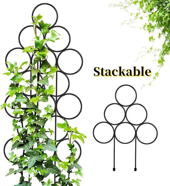 Garden Plant Trellis for Indoor Plants, Stackable Metal Trellis Supports for - Image 5