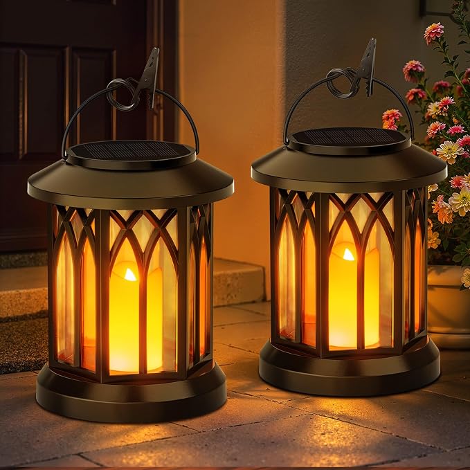KOOPER 4 Pack Solar Lantern Outdoor Lights, Hanging Solar Lanterns Outdoor - Image 2