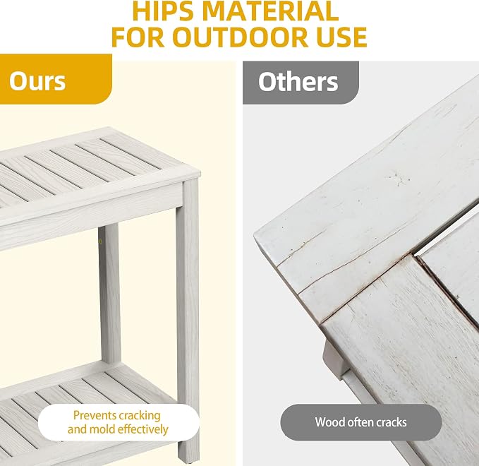 DWVO 38.3" Outdoor Bar Table Console Table, HIPS Material Indoor Outdoor - Image 6