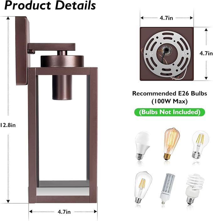 BesLowe Outdoor Wall Light Fixtures, Exterior Waterproof Wall Lanterns - Image 6