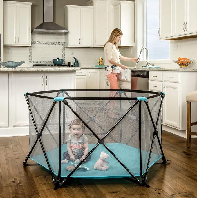 Regalo My Play Deluxe Portable Play Yard Indoor and Outdoor, Includes a Full - Image 2
