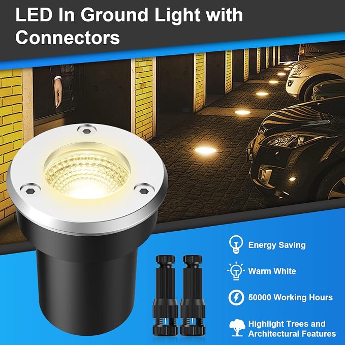 LED Landscape Lights, 12 Pack 7W Ground Lights - Image 2