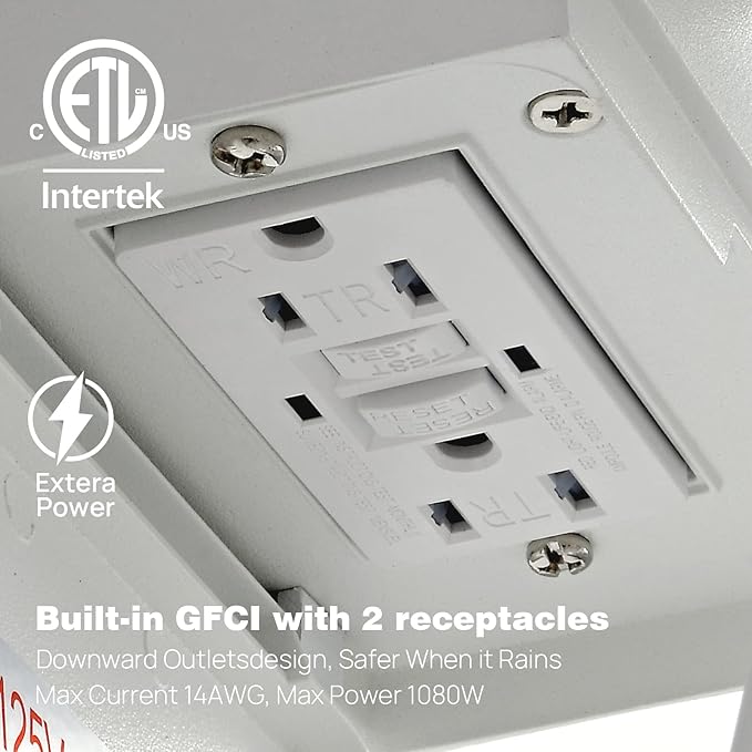 Dusk to Dawn Porch Lights with GFCI Outlets Waterproof Outdoor Wall Lights - Image 5