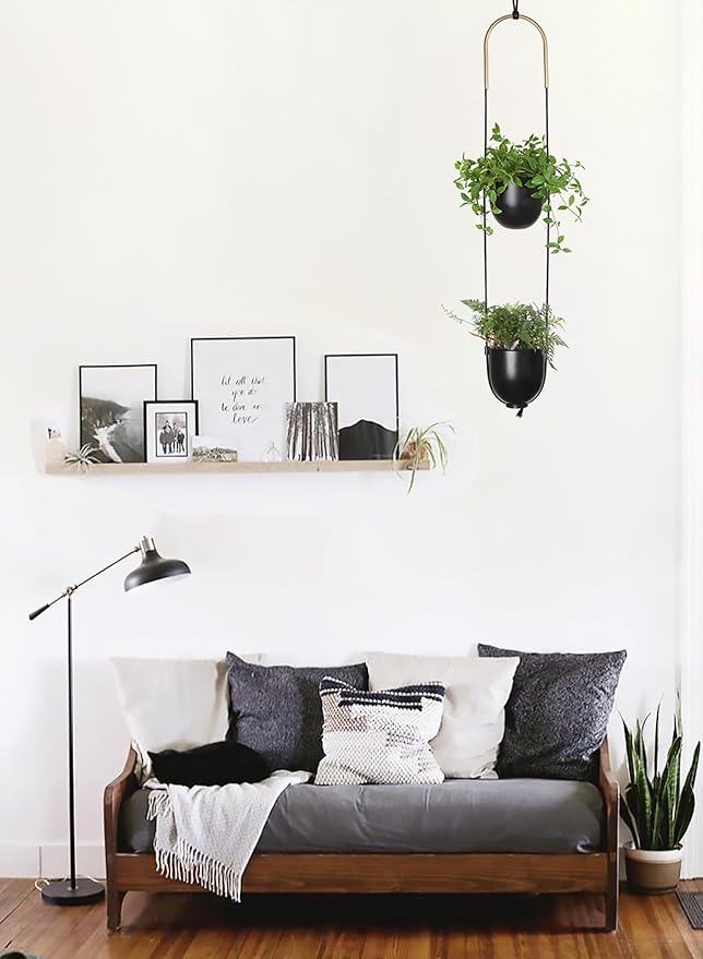 Modern Metal Hanging Planter for Indoor Outdoor Plants - Image 7