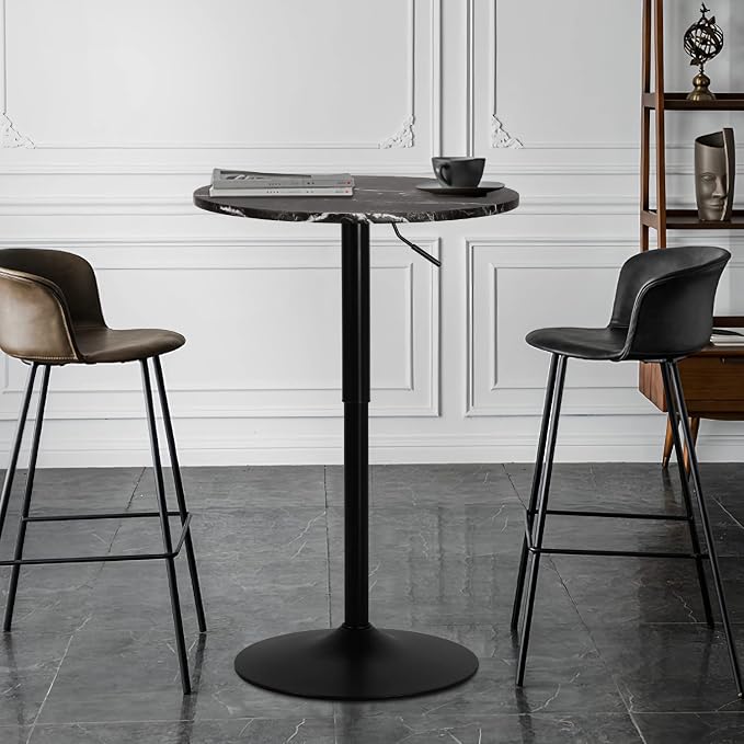 MoNiBloom Round High Top Table, 27.5"- 36" Height-Adjustable Bar Table - Image 2