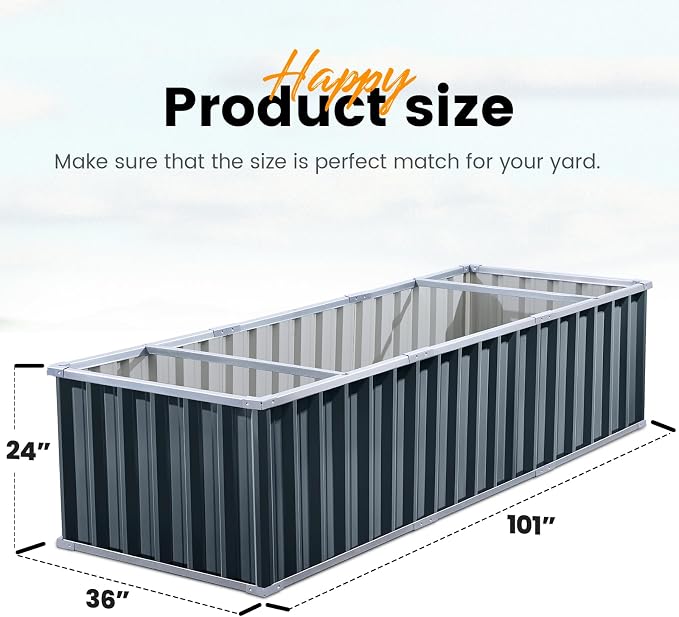 KING BIRD Galvanized Raised Garden Bed - Image 8