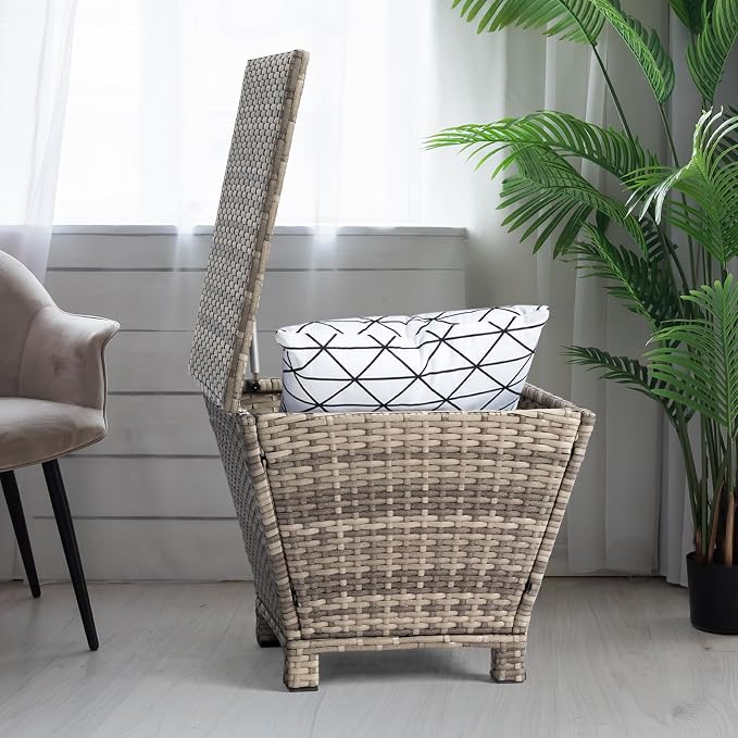 Outvita Outdoor Side Table, Rattan Coffee Table - Image 2