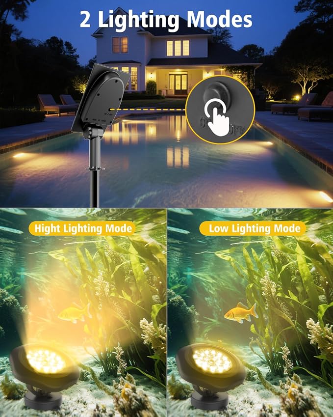 CORESLUX Solar Spot Lights Outdoor Waterproof IP68, 3-in-1 LED Warm Light Solar - Image 4