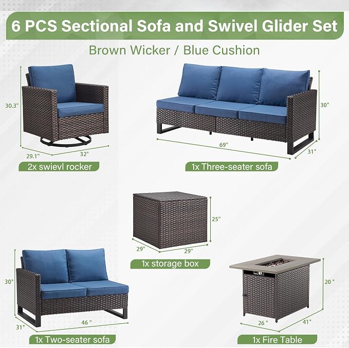 Belord 6-Piece Outdoor Sectional Furniture Set - Image 2