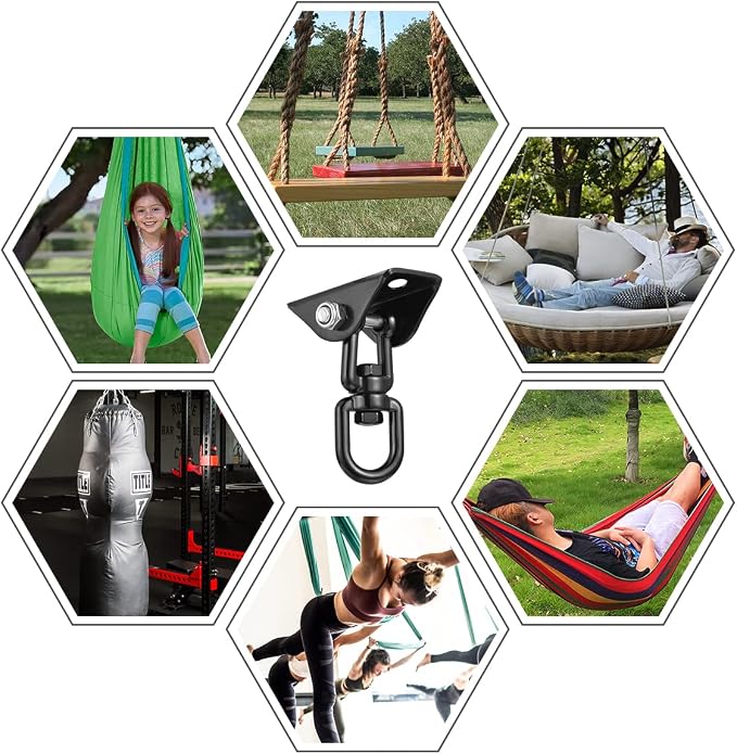 YOSE 2-Pack Hammock Hanging kit, 360°Rotating 1200 lb Capacity Heavy Duty - Image 6
