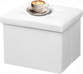 AmasSmile Storage Ottoman Folding Foot Rest Stool, Leather Footstool Bench by AmasSmile