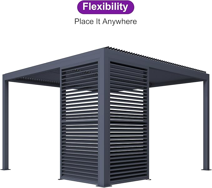 PURPLE LEAF Louvered Pergola 94AS 12' x 12' Outdoor Aluminum Pergola - Image 2