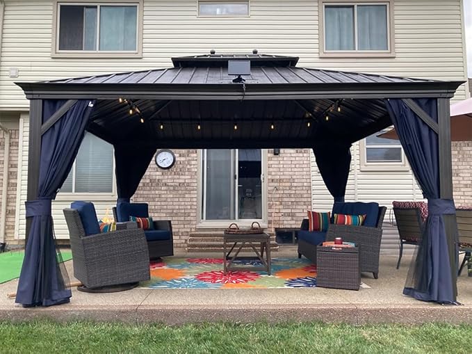 PURPLE LEAF 12' X 14' Hardtop Gazebo Canopy by PURPLELEAF