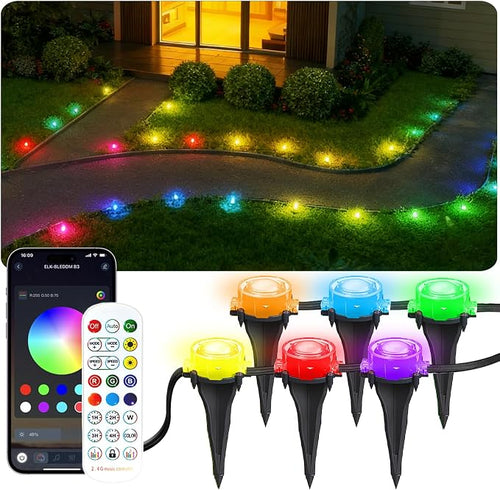 100Ft RGB Ground Lights Outdoor LED Pathway Lights, Smart Control by BonvePet