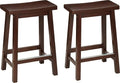 Amazon Basics Solid Wood Saddle-Seat Counter Height Bar Stools by AmazonBasics