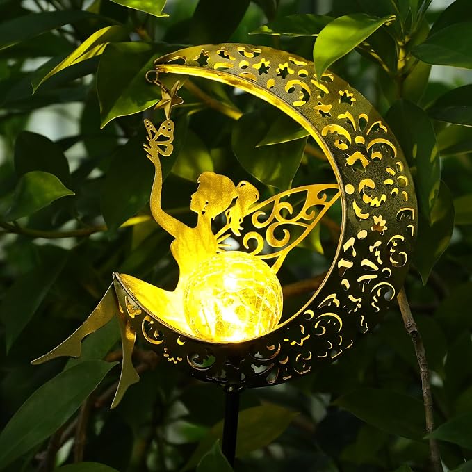 ZKLiLi Solar Lights Garden Decorations, Moon Fairy Light, Solar Statues Outdoor - Image 6
