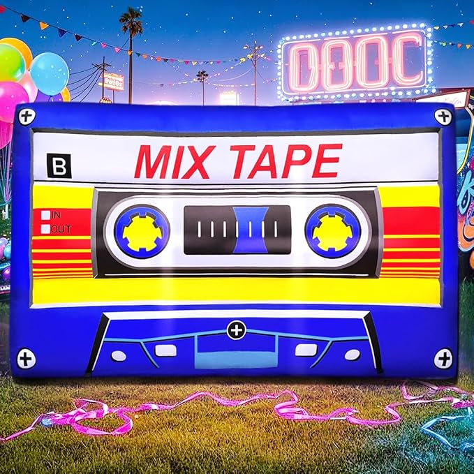 80's 90's Party Decoration 5FT Inflatable Magnetic Tape Party Decorations - Image 6