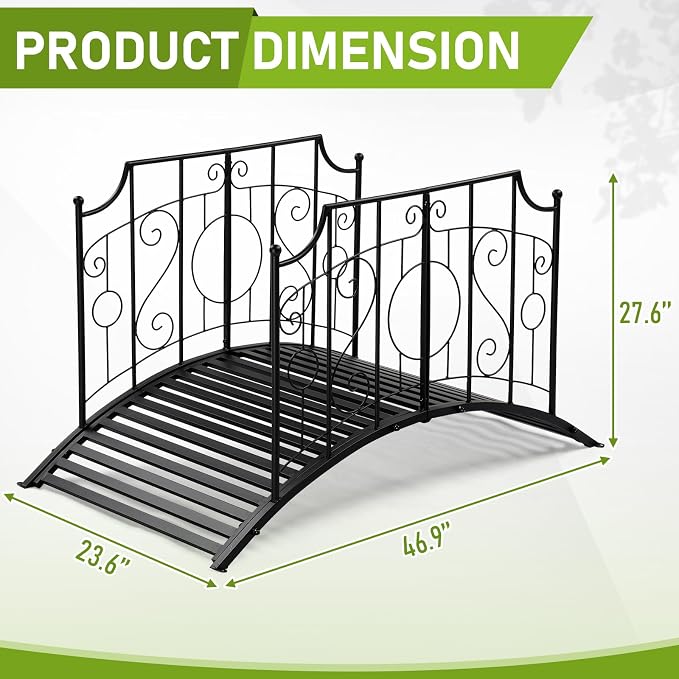 Outvita Metal Garden Bridge for Outdoor, Elegant Decorative Bridge - Image 2