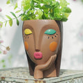 Face Planter Pots for Indoor Plants, Resin Head Planter Succulent Planter by Saysmile