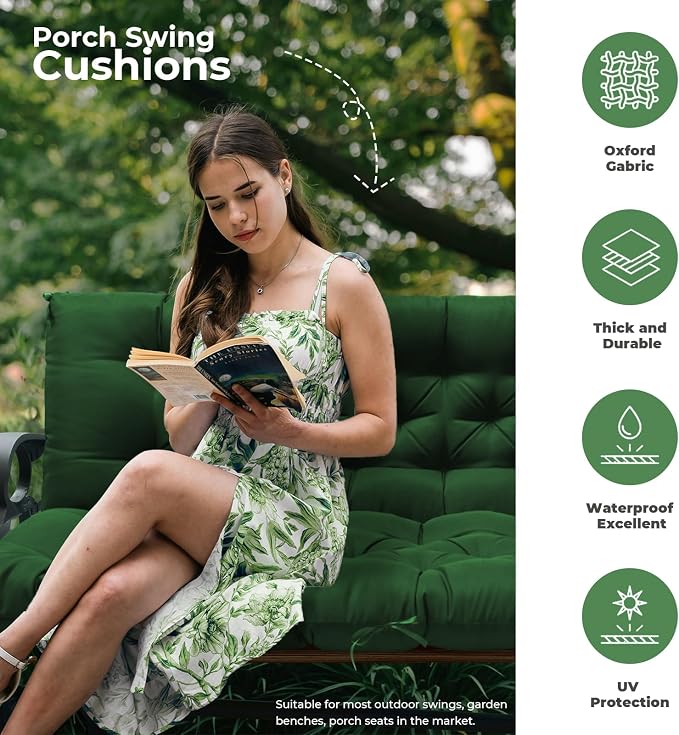 Porch Swing Cushions, Patio Swing Cushions Waterproof - Image 2