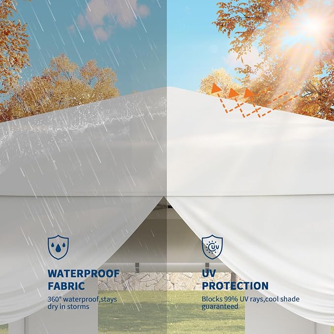 10x10 Pop Up Canopy Tent with 4 SideWalls, Easy Up Canopy with 3 Adjustable - Image 4