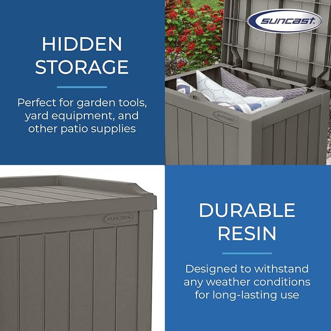 Suncast 2 Pack 22 Gallon Indoor or Outdoor Backyard Patio Small Storage Deck Box - Image 9