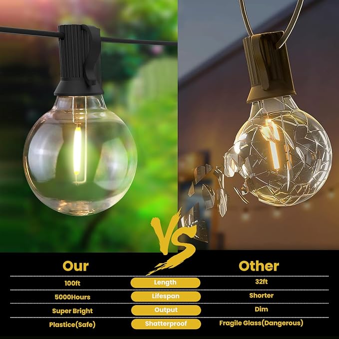 100FT Solar String Lights Outdoor Waterproof - Image 6