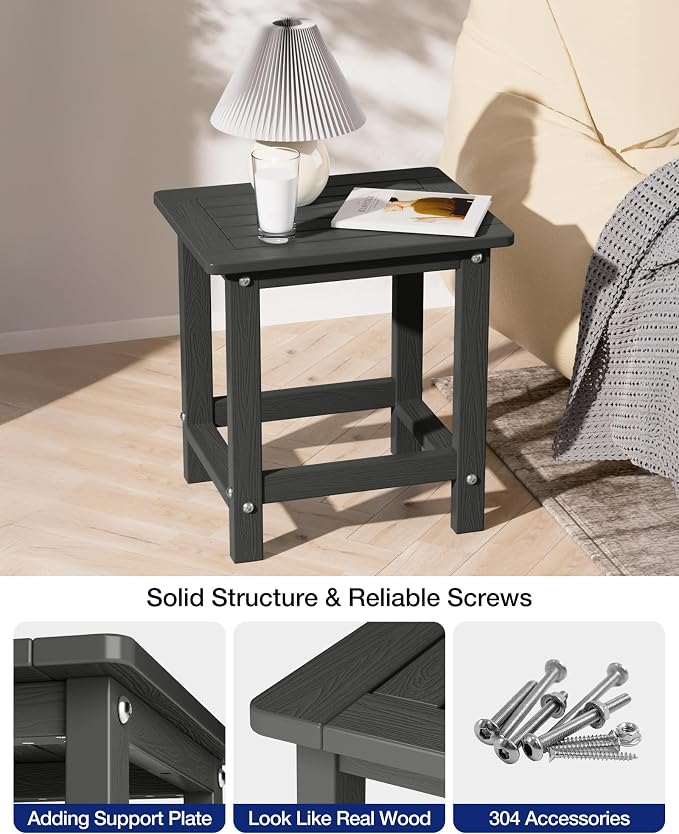 YEFU Outdoor Side Table for Patio: 16" HIPS Weather - Image 6