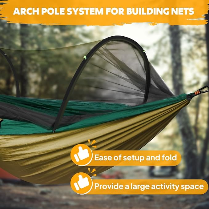 Chihee Ultra-Light Travel Camping Hammock Pop-up Net Hammock 660lbs Load - Image 6