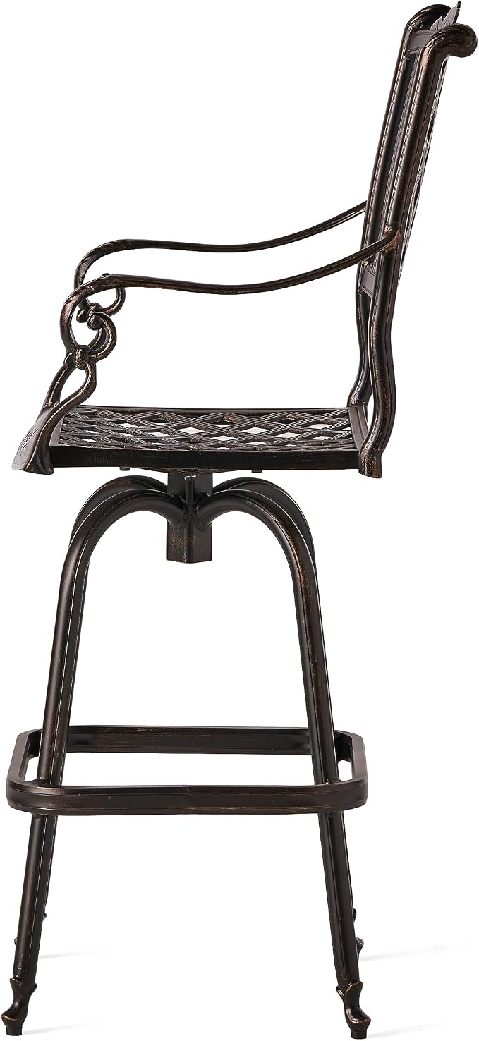 Christopher Knight Home Avon Outdoor Cast Aluminum Bar Stools, 2-Pcs Set - Image 7