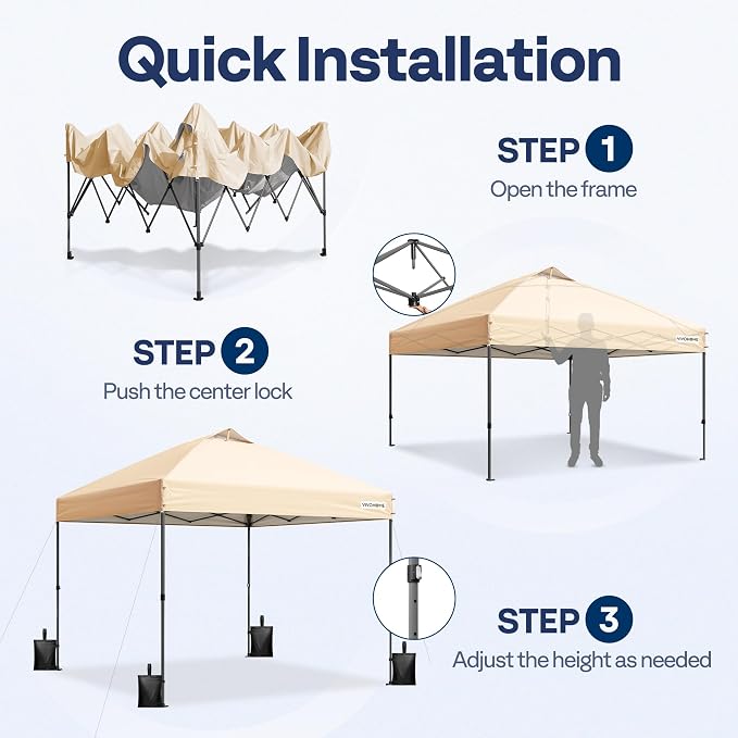 VIVOHOME 10x10ft Pop Up Canopy Tent One Push Setup Outdoor Portable Shelter - Image 5
