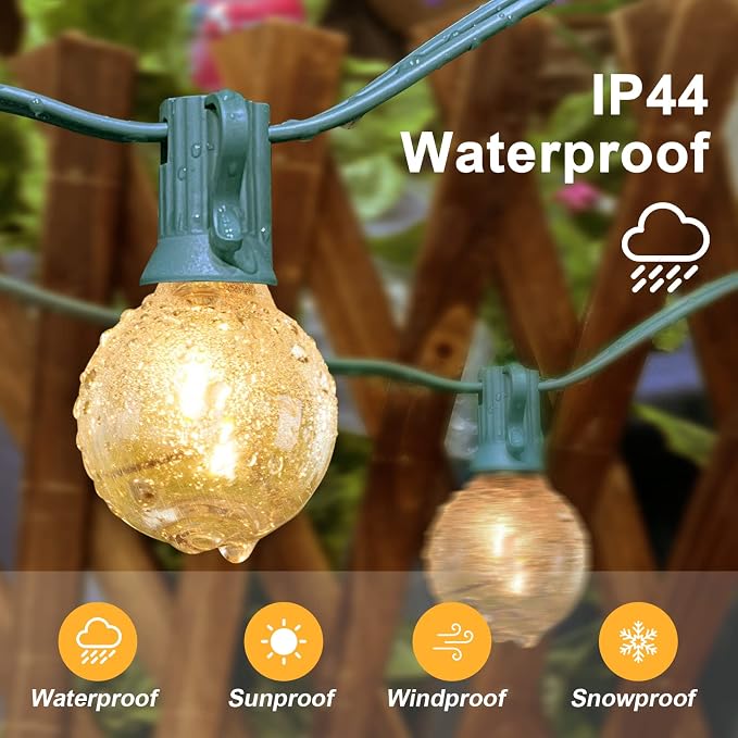 25Ft Christmas Outdoor String Light, G40 Globe Patio Lights - Image 3